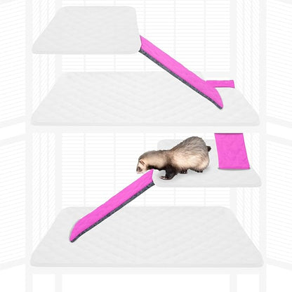 Paw Inspired Fleece Liners for Ferret Nation, Critter Nation Cage Ramp for Ferrets, Rats, Chinchillas, Hedgehogs & Other Small Animals (Pink, Ramp Cover - 3 Pack)