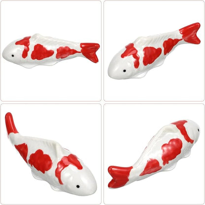 Housoutil 2pcs Ceramic Fish Ornaments Floating Fish Decorations for Aquarium Pond Home Decor