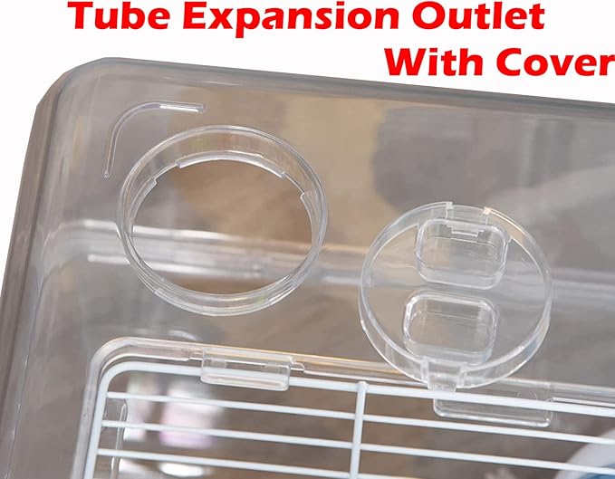 Large Deluxe 2-Tiers Acrylic Dwarf Hamster Home Mouse Gerbil Reptiles Palace Rat Habitat Cage Running Wheel Water Bottle Food Bowl Expandable Outlet