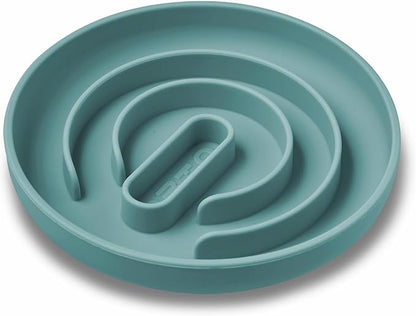 OHMO Slow Feeder Dog & Cat Bowl, Non-Slip with Suction Cup, Food-Grade Silicone, Anti-Choking & Anti-Bloat (Light Blue, M-Infinite, 7.3")