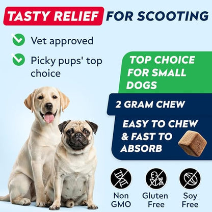 STRELLALAB Anal Gland - Scoot Treatment - Digestive Enzymes, Prebiotics & Fiber Supplement for Dogs Digestion & Gut Health. Proprietary Blend of Beet - 120Ct Pork