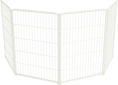 FXW Homeplus Unleashed Indoor Dog Playpen - Stress-Free and Safe Play, Heavy Duty 40 Inch 4 Panels Dog Pen for Medium and Large Dogs, White│Patented