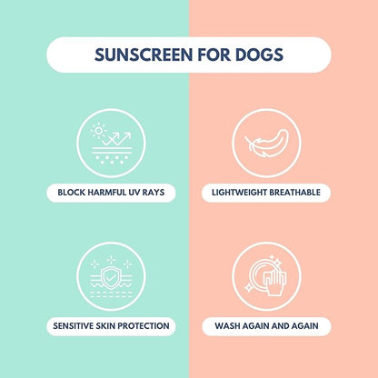 Spark Paws Sunblock Dog T-Shirt, SPF30 Protection, Lightweight Breathable Quick Dry for Dogs with Sensitive Skin - Peach & Mint (Set of 2) - S