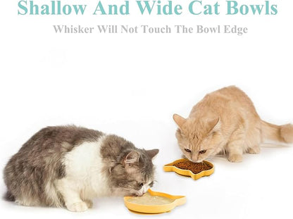 Silicone Dog Bowl Shallow Cat Bowls Set of 3, 7 Inch Wide Whisker Fatigue Flat Puppy Bowls for Small Dogs and Cats, No Spill Less Mess Cat Dog Plates with Suction Cup for Dry and Wet Food