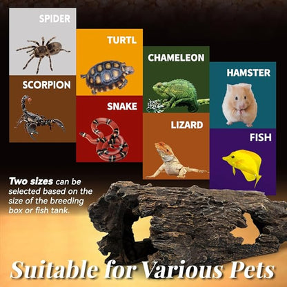 Fish Tank Decorations - Large Aquarium Decorations Air Bubbler Tree Fish House for Betta Hideout Caves Buddha Decor Temple Ruins Arched Betta Fish Accessories Reptile House Shelter Decor (Wood A-L)