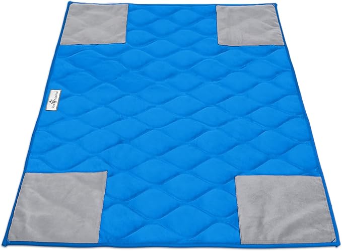 Paw Inspired PopCorner Guinea Pig Cage Liners | Washable Fleece Bedding or Pet Bed Mat for Small Animals | Super Absorbent Pee Pad with Reinforced Corners and Waterproof Bottom (C&C 2x3, Blue)