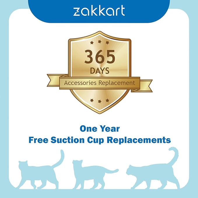 Zakkart Foldable Cat Hammock for Window - Cordless, Embeded Machine Washable Bed, Robust Metal Frame - Cat Window Perch for Large Cats and Kittens (Gray Bolster Bed, Medium)