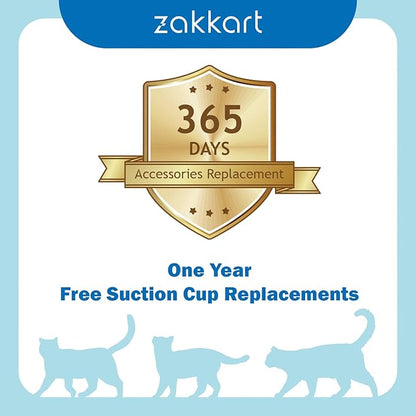 Zakkart Foldable Cat Hammock for Window - Cordless, Embeded Machine Washable Bed, Robust Metal Frame - Cat Window Perch for Large Cats and Kittens (Gray Bolster Bed, Medium)