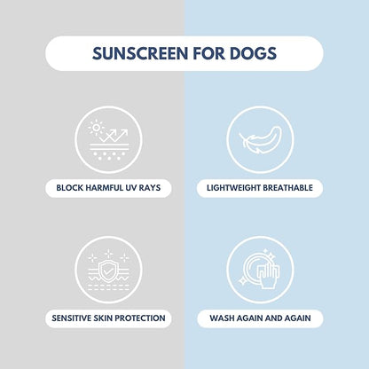 Spark Paws Sunblock Dog T-Shirt, SPF30 Protection, Lightweight Breathable Quick Dry for Dogs with Sensitive Skin - Blue & Grey (Set of 2) - 2XL
