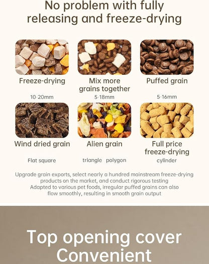 Automatic Pet Feeder and Water Dispenser Set, Cat Design Food Bowl with Storage Container, Pink and White