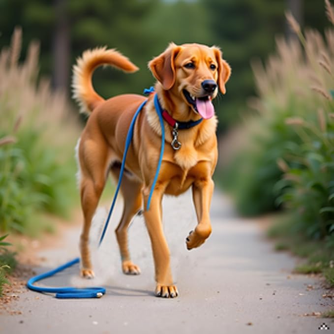 1/2 in Dog Leash Reflective Heavy Duty Rope for Medium Large Dogs, 6.5 FT with Handle, Yellow