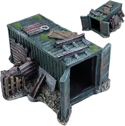 Fish Tank Decorations Container Aquarium Decor Sunken Ruins Betta Fish Tank Accessories witth Big Hole for Fish Sleep Rest Hide and Play