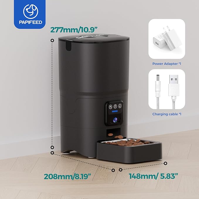 Automatic Cat Feeder,Camera 1080P HD - 6L Pet Feeder, 2.4/5G WiFi Smart App Control, Bluetooth Assist Link,Wide-Angle Lens,Automatic Feeder for Small and Medium-Sized Pets