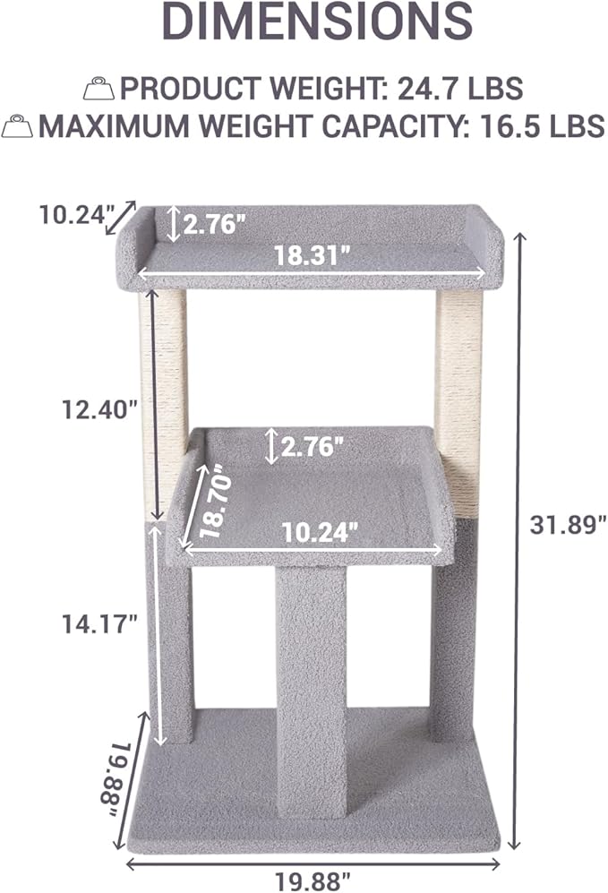 Lulu Large Cat Tower Gray
