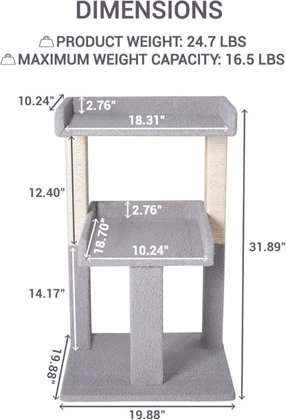 Lulu Large Cat Tower Gray