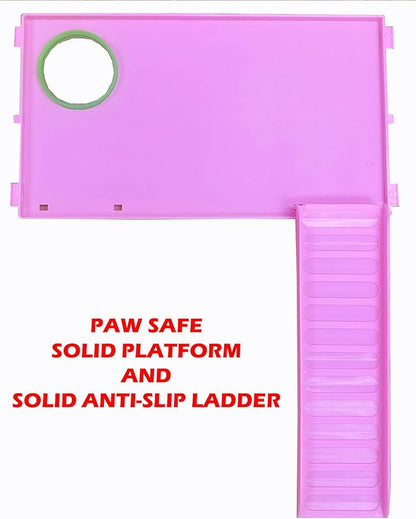 Pink Large Twin Tower 5-Levels Crossing Level Tube Habitat Syrian Hamster Home Rodent Gerbil Mouse Mice Rat Wire Animal Critters Cage with Hide House Running Wheel Food Dish Water Bottle Deep Base