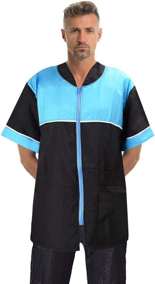 Noverlife Pet Grooming Jacket with Zipper, XL Size, Lightweight Hair Repellent Shirt Style Pet Groomer Smock for Dog Cat Grooming, Hair Salon Barber Hairdresser Work Clothes