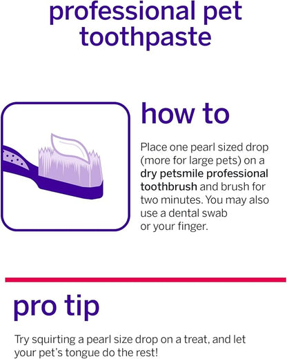 Petsmile Professional Pet Toothpaste for Cats & Dogs - Only VOHC Accepted Toothpaste - Clinically Proven to Control Plaque & Tartar Calprox Formula (Rotisserie Chicken, 2.5 Oz)