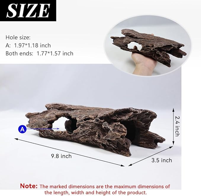 Fish Tank Decorations - Large Aquarium Decorations Air Bubbler Tree Fish House for Betta Hideout Caves Buddha Decor Temple Ruins Arched Betta Fish Accessories Reptile House Shelter Decor (Wood A-M)