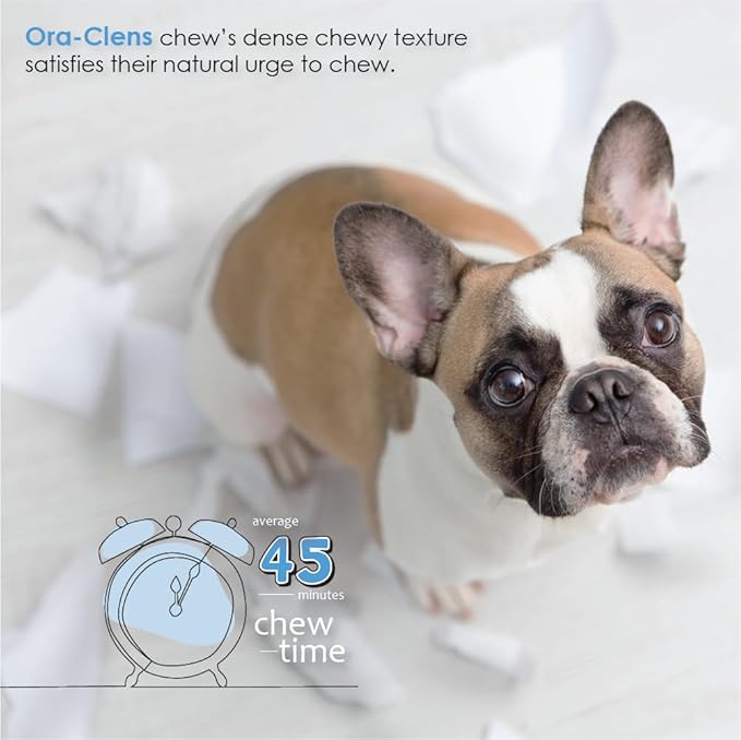 Oral Hygiene Chews for Small Dogs - Cleans Teeth and Freshens Breathe - Coated with Enzymes - Prevents Plaque & Bacteria Build Up - 30 Chews