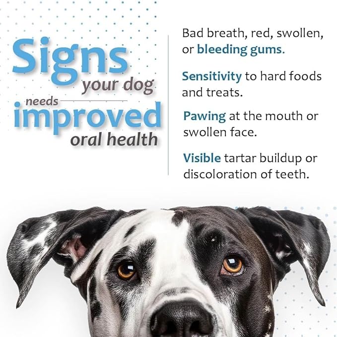 Oral Hygiene Chews for Small Dogs - Cleans Teeth and Freshens Breathe - Coated with Enzymes - Prevents Plaque & Bacteria Build Up - 30 Chews