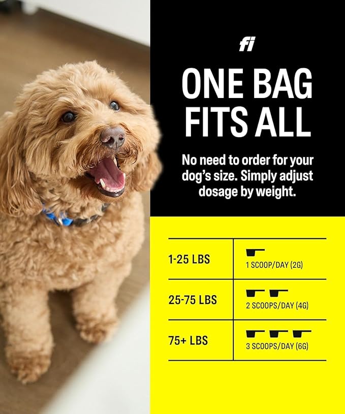 Fi 8-in-1 Dog Supplement Powder | Health Support for Bone, Skin, Digestion, Immunity & Joint Supplement for Dogs | Vet-Formulated for Puppies, Adults and Seniors | 90 Scoops