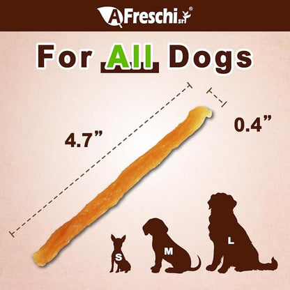 AFreschi Soft Turkey Tendon Strip 3.5 oz, Dog Treats for Soft Series, All Natural Human Grade Dog Treat, Suitable for Training chew, USA-Sourced Turkey Tendon, Rawhide Alternative, Soft Stick