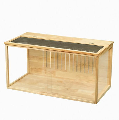 Hamster Cage and Habitats Chewproof Wooden Small Animal Cage for Rutin Chicken Guinea Pig Chinchilla Gerbil Reptile Solid Built L