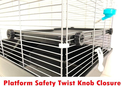 Large Pet Products Universal 2-Level Small Animals Home Critters Habitat Cage Narrow 3/8-inch Wire Spacing for Wide Variety Exotics Animal Hamster Rat Mice Mouse Gerbil Guinea Pig Chinchillas Ferret