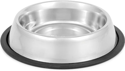 Jeffers Pet Stainless Steel Dog Bowl – No Skid, No Tip Food & Water Bowls for Puppies, Small, Medium, Large Breeds – Heavy Duty, Dishwasher Safe Feeder for Indoor, Outdoor, Travel Use – 1/2 Pint