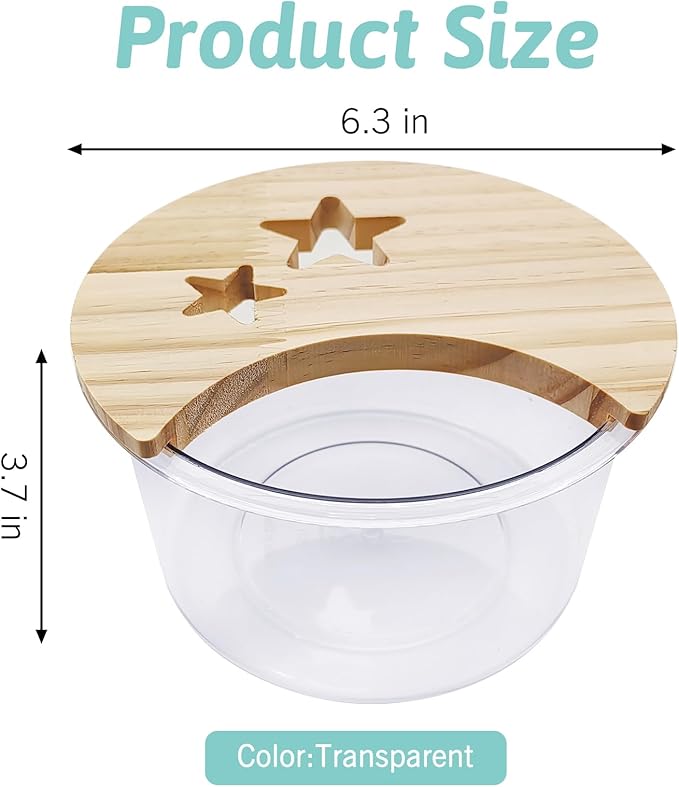 kathson Hamster Sand Bath Box Transparent Gerbil Bathroom & Digging Box Acrylic Small Animals Litter Box Syrian Hamster Dust Bath Container Cage Accessories for Mice Lemmings (Circle)