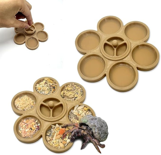 2 Pcs Hermit Crab Food Dish, 9 Grids Food & Water Bowl, Hermit Crab Tank Accessories