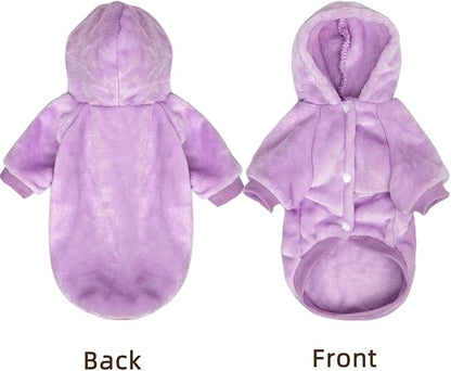 FabriCastle Dog Hoodie Sweater for Small Dogs Boy and Girl, Dog Clothes XS XXS Puppy Sweatshirt, Pet Outfit, Cat Clothing Super Soft Warm Snap On Closure (Light Purple, Small)