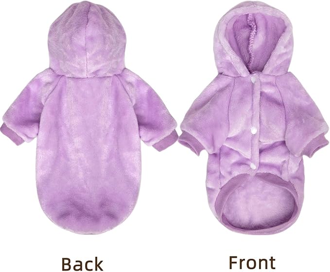 FabriCastle Dog Hoodie Sweater for Small Dogs Boy and Girl, Dog Clothes XS XXS Puppy Sweatshirt, Pet Outfit, Cat Clothing Super Soft Warm Snap On Closure (Light Purple, X-Small)