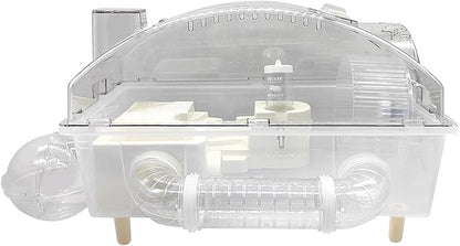 Tfwadmx Dwarf Hamster Cage,Acrylic Rat Cage,Hamster Home Small Animal Cages with Tube Exercise Wheel Mouse Habitat for Gerbils Mice 17.7”x11”x11.8”