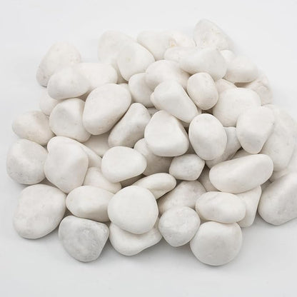 10lbs White River Rocks, Polished Pebbles for Plants, Garden, 1-2 Inch Decorative Stones, Ideal for Fish Tanks, Vases, Crafting, and Landscaping (Weight : 10 LB, Pure White)
