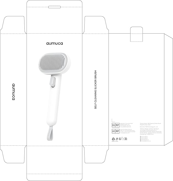 aumuca Cat Brush for Shedding, Cat Brushes for Indoor Cats, Cat Brush for Long or Short Haired Cats, Cat Hair Brush Cat Grooming Deshedding Brush for Dog Kitten Rabbit Massage Removes Loose Fur, White