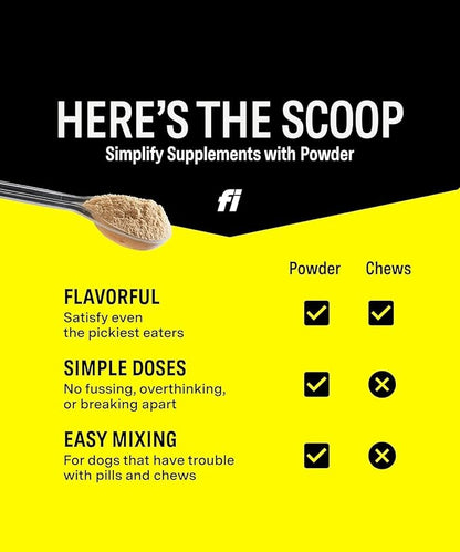Fi 8-in-1 Dog Supplement Powder | Health Support for Bone, Skin, Digestion, Immunity & Joint Supplement for Dogs | Vet-Formulated for Puppies, Adults and Seniors | 90 Scoops