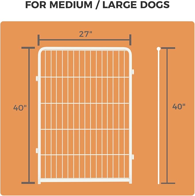 FXW Homeplus Unleashed Indoor Dog Playpen - Stress-Free and Safe Play, Heavy Duty 40 Inch 2 Panels Dog Pen for Medium and Large Dogs, White│Patented