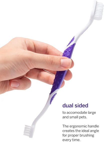 Petsmile Professional Pet Teeth Brushing Kit for Cats & Dogs - Only VOHC Accepted Toothpaste & Patented Toothbrush - Proven to Control Plaque & Tartar Calprox Formula (Say Cheese, 4.2 Oz)