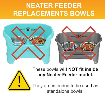 Neater Pet Brands 12 Cup (96 oz.) Stainless Steel Dog Bowls, Set of 2 Metal Bowls for Large Breed, Large Dog Water Bowl or Food Bowl for Indoors or Outdoors, Dishwasher Safe Dish for Extra Big Dogs