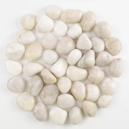 10lbs River Rocks - 1-2 Inch Natural White Decorative Rocks for Potted Plants, River Rocks for Aquariums, and Landscaping (Weight : 10 LB, White)