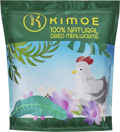 kimoe 5LB 100% Natural Non-GMO Dried mealworms-High-Protein for Birds, Chicken，Ducks