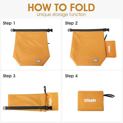 Pet Food Storage Bag,Dog Food Travel Bag with 2PCS Collapsible Dog Travel Bowls,Waterproof Kibble Storage Container(Yellow, Small)