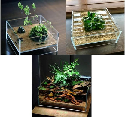 Nano Tall Rimless Aquarium Low Iron Frameless Fish Tank, Extra Clear with Floating Air Style, for Aquariums or Terrariums