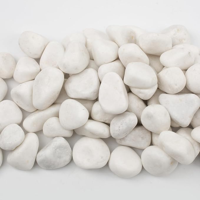 10lbs White River Rocks, Polished Pebbles for Plants, Garden, 1-2 Inch Decorative Stones, Ideal for Fish Tanks, Vases, Crafting, and Landscaping (Weight : 10 LB, Pure White)