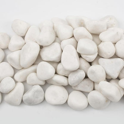 10lbs White River Rocks, Polished Pebbles for Plants, Garden, 1-2 Inch Decorative Stones, Ideal for Fish Tanks, Vases, Crafting, and Landscaping (Weight : 10 LB, Pure White)