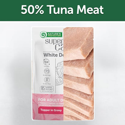 Nature's Protection Wet Dog Food Pouches for Small & Large Breed - High Protein, 24-Pack Soft Dog Food Toppers for Adult Light Coated Dogs (Superior Care - Tuna Fish, 2.46-oz)