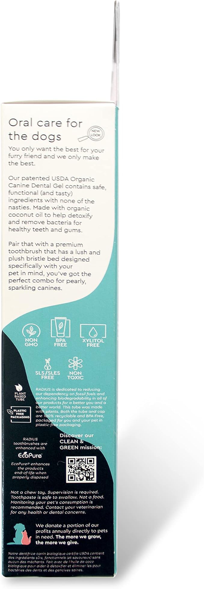 RADIUS Canine Oral Care Kit, Includes 1 Pet Toothbrush, 1 Critter Case, and 0.8 oz Canine Pet Toothpaste, Firm Bristle & Non Toxic Toothpaste for Dogs