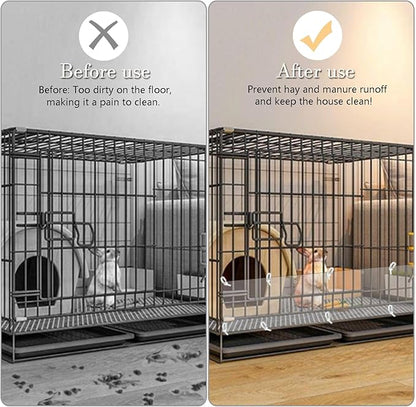 Pet Cage Liner Protection, Rabbit Cage Plastic Panels, 18 PCS Cage Urine Guard for Rabbit, Guinea Pig, Hamster, Hedgehog, Chinchilla, Ferret, Bunny - Transparent, 11.8"x5.9"